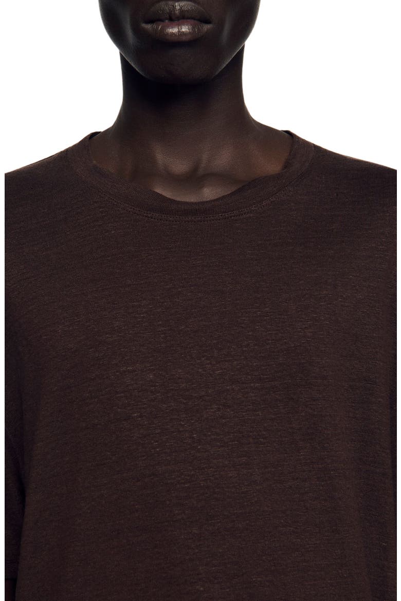 Linen T-shirt, Alternate, color, Black brown