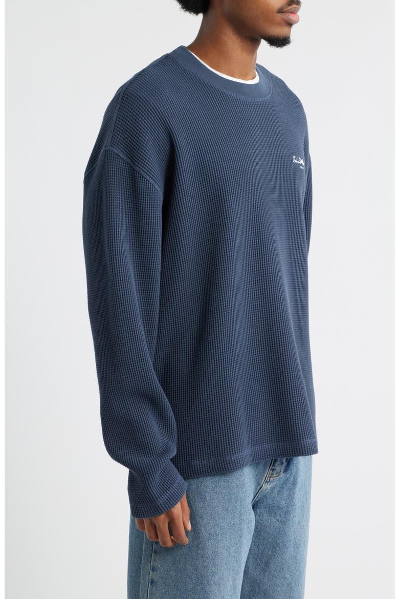 AllSaints Sect Waffle Knit Sweatshirt (Men) | Nordstrom