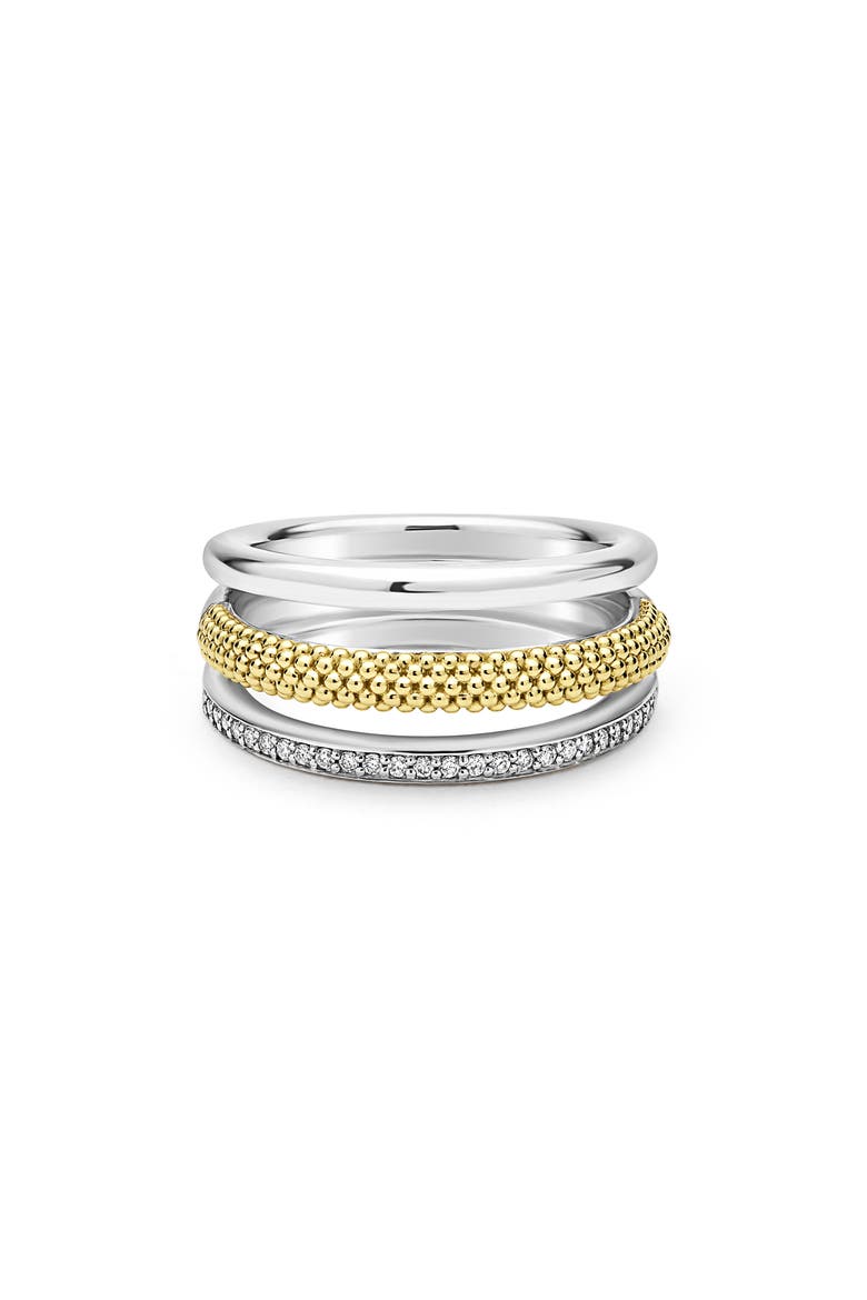 Caviar Lux Pavé Diamond Ring, Main, color, TWO-TONE