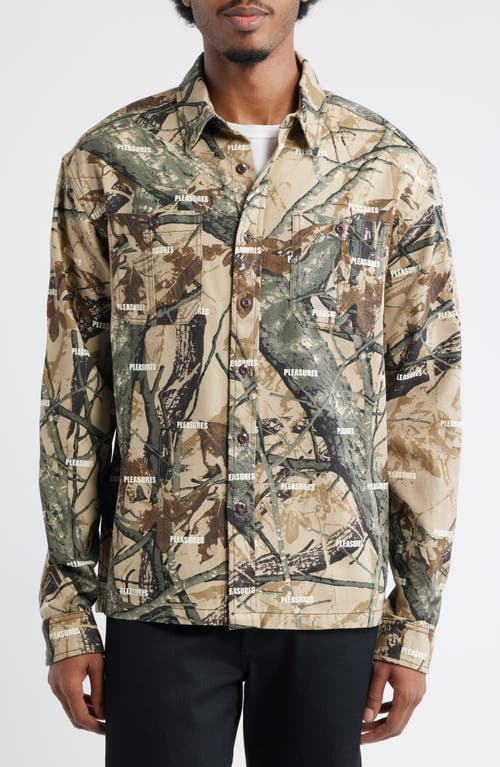 Pleasures Sensation Hunting Camouflage Hunting Button-up Shirt In Multi