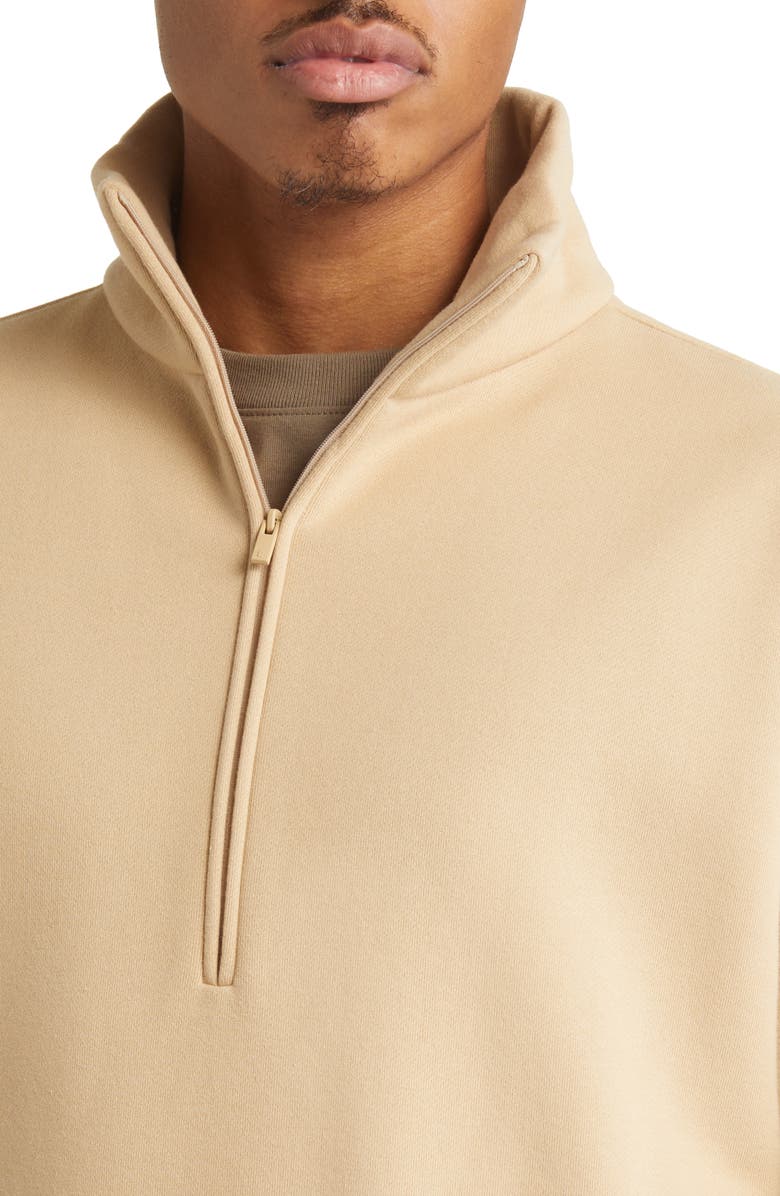 Fear of God Essentials Half Zip Elbow Sleeve Sweatshirt, Alternate, color, 