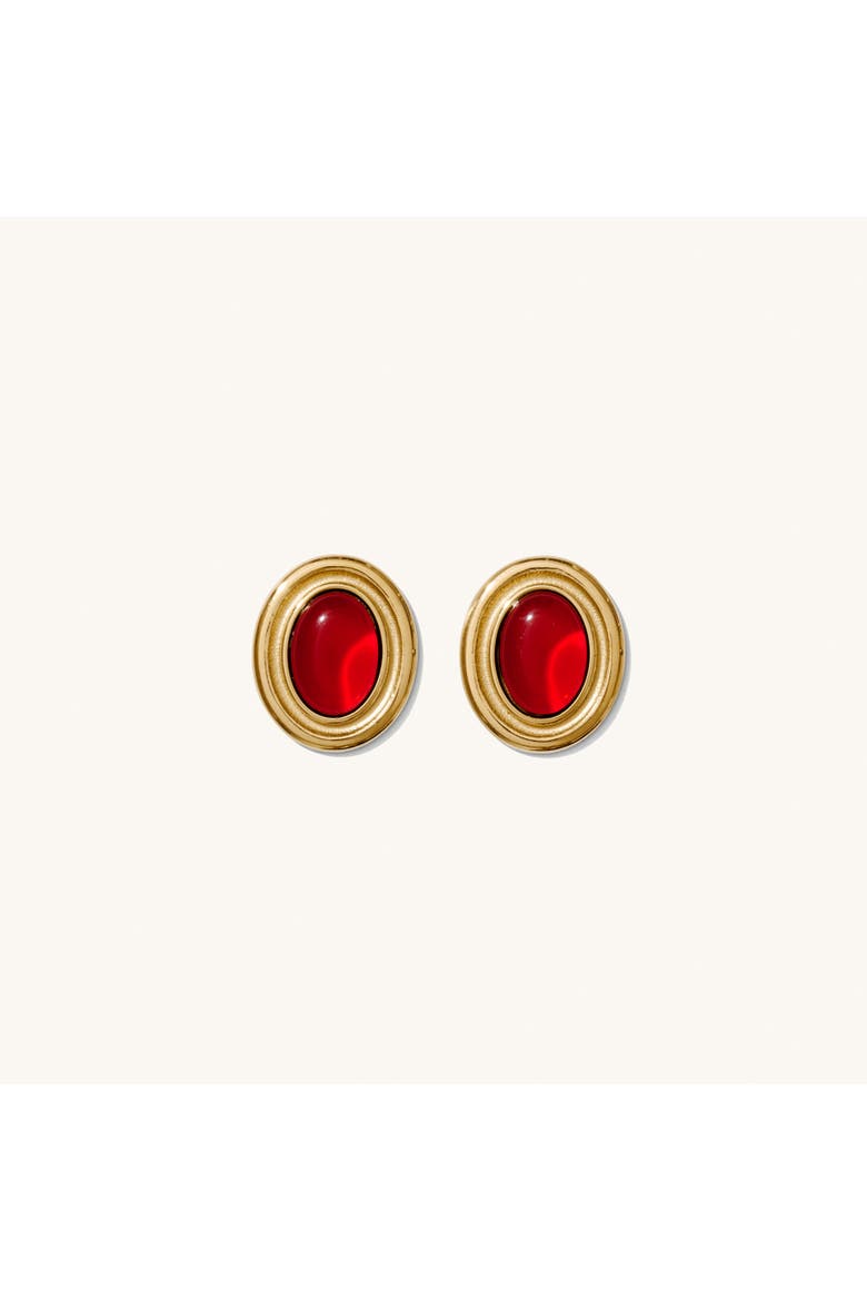 Vintage Ruby Earrings, Main, color, Gold