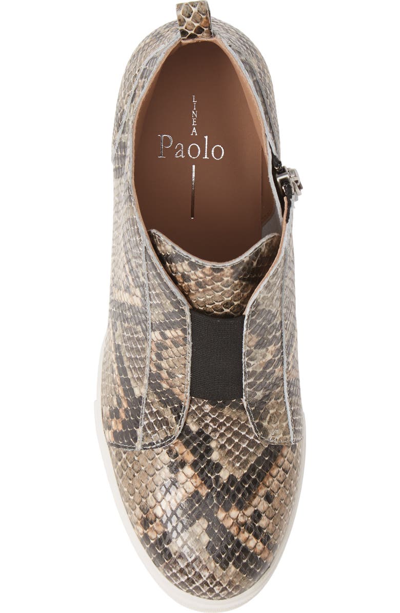 Linea Paolo Felicia III Wedge Sneaker, Alternate, color, White/ Black/ Brown Leather