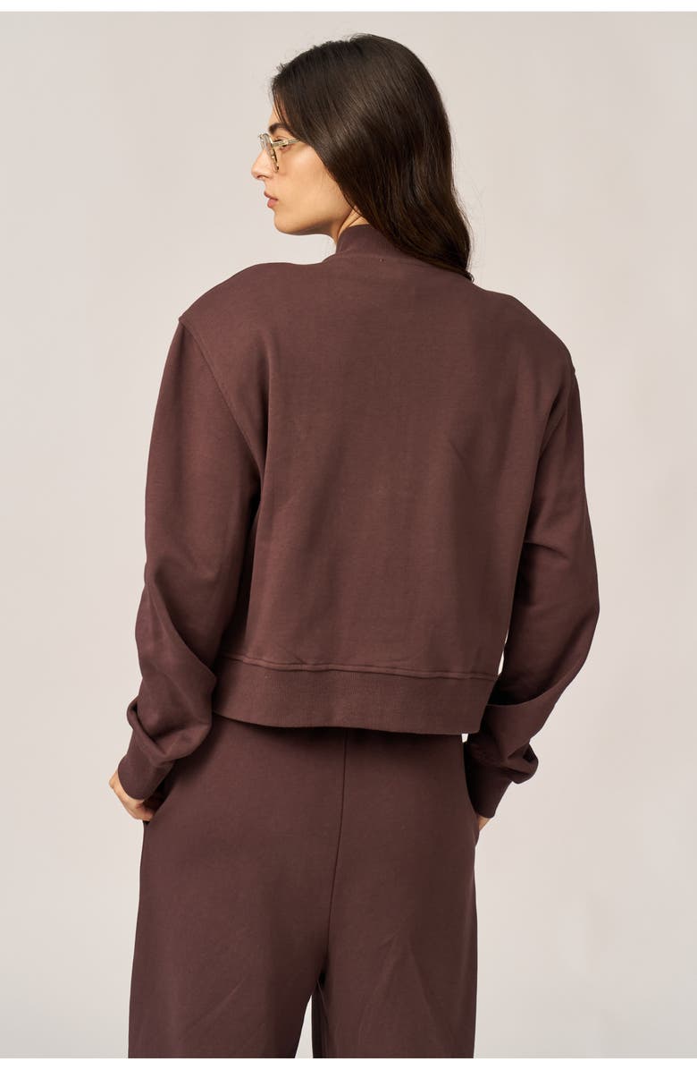Gottex Beach Life Cozy Coast Airport Bomber Sweatshirt, Alternate, color, Brown
