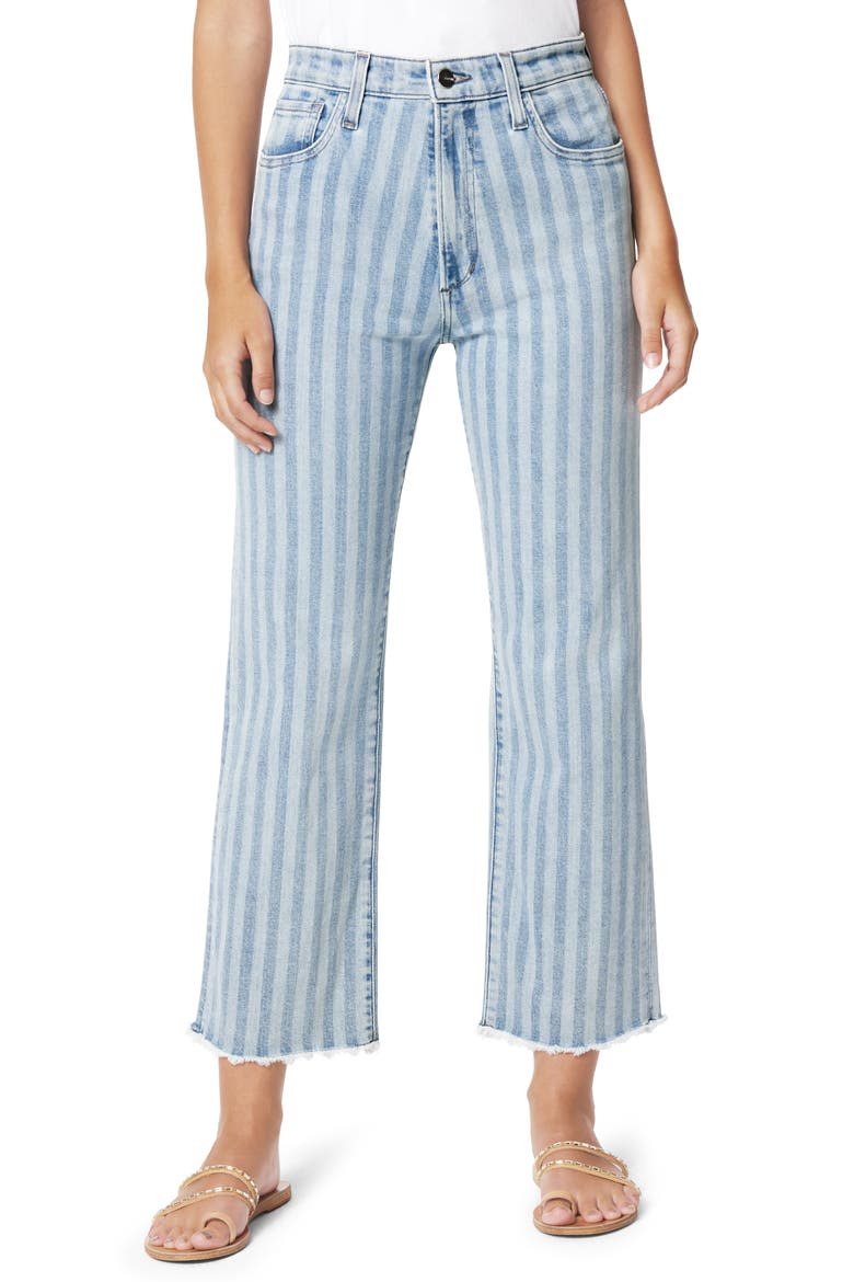The Blake Stripe Fray Hem Crop Jeans, Main, color, TWO TONE