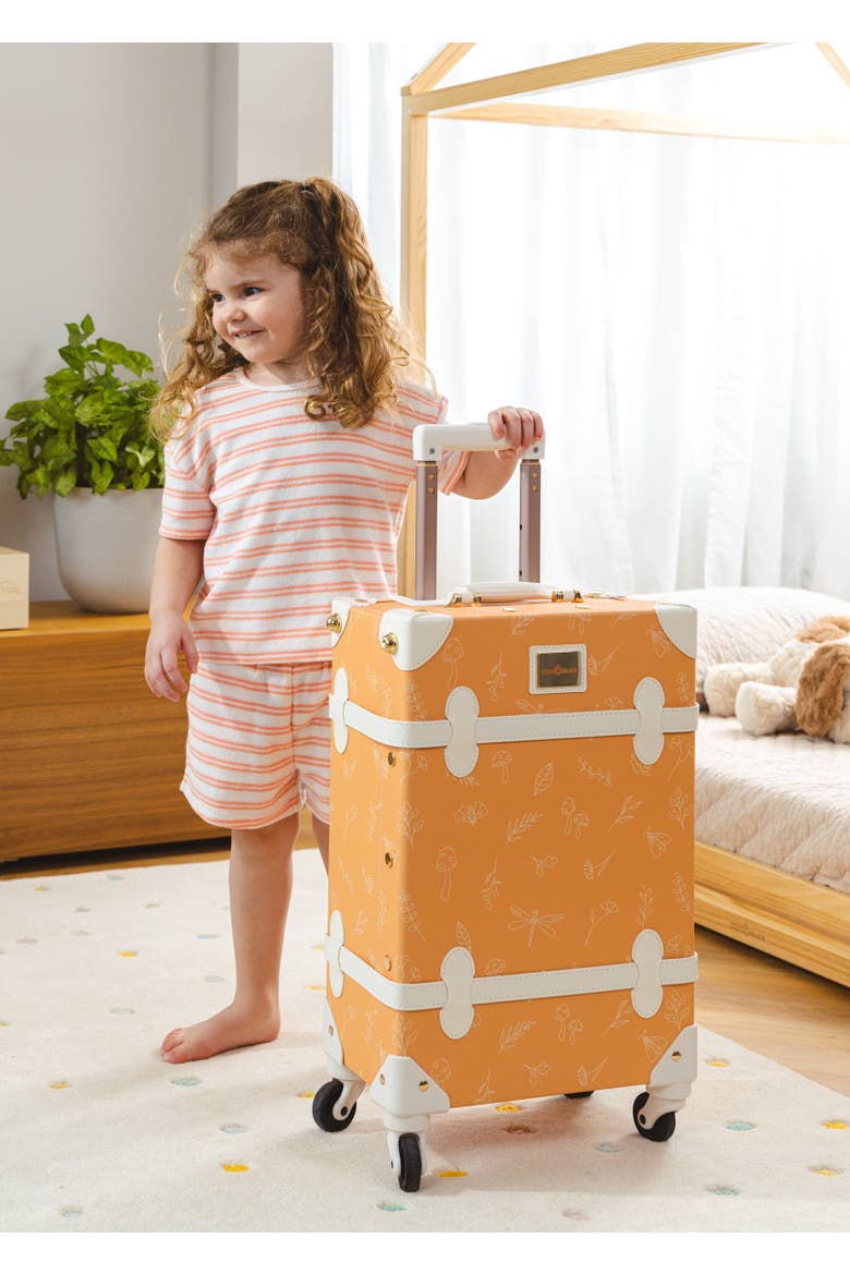 Vegan Leather Carry On Suitcase Nature, Alternate, color, Orange