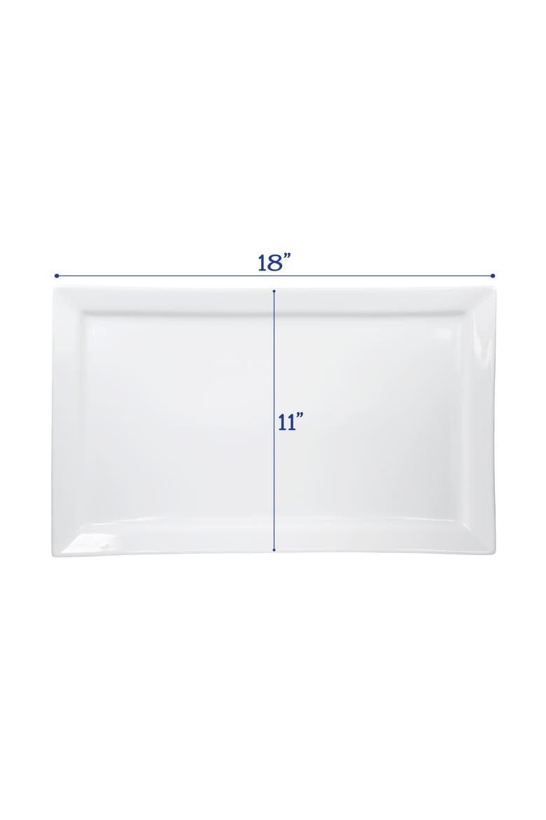 Set of 2 Rectangular Platters, Alternate, color, WHITE