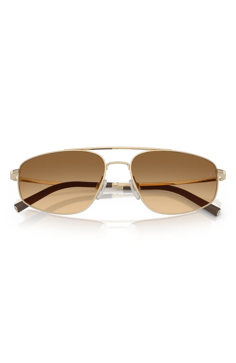 Oliver Peoples 59mm Pilot Sunglasses, Alternate, color, Brushed Gold/ Amber Gradient
