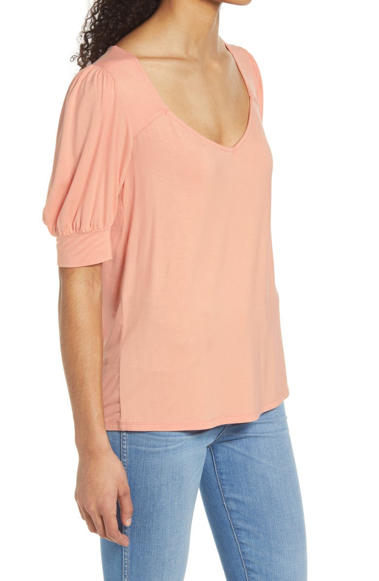 GIBSONLOOK Sweetheart Neck Knit Top, Alternate, color, Peach