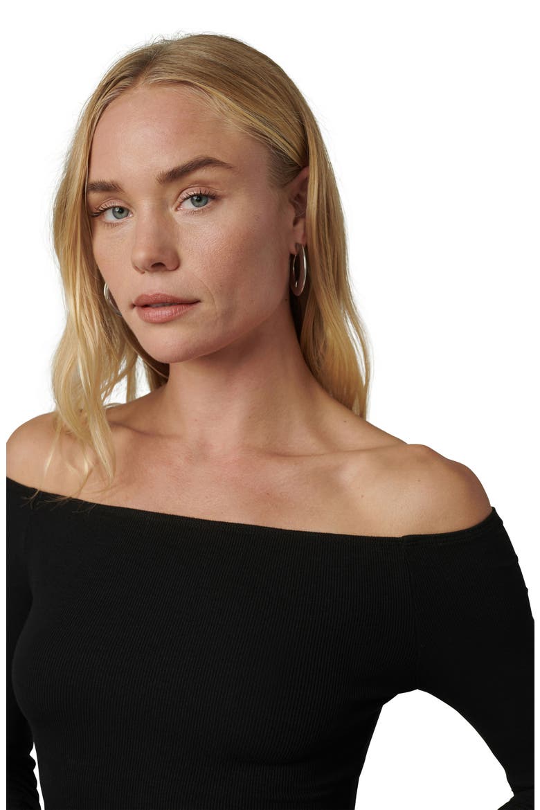 The Devin Off the Shoulder Crop Top, Alternate, color, BLACK