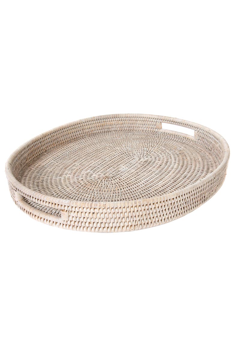 Artifacts Trading Company<sup>™</sup> Artifacts Rattan Oval Tray With Cutout Handles, Main, color, White Wash