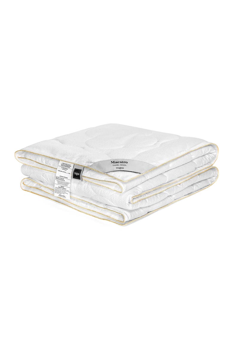 Maestro camel wool comforter, Main, color, White