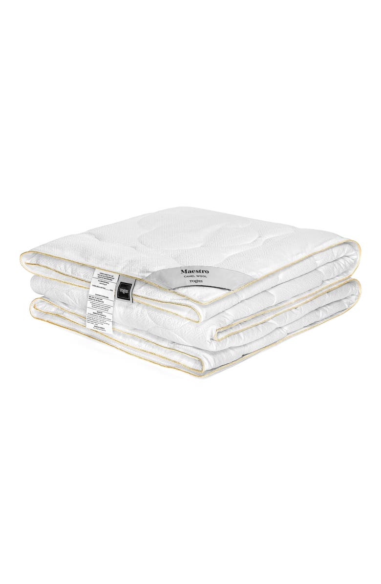 Togas Maestro camel wool comforter, Main, color, White