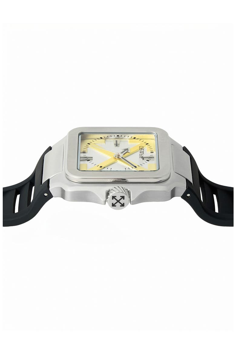 Proto Layer Square Silicone Strap Watch, 38mm x 46.5mm, Alternate, color, STEEL