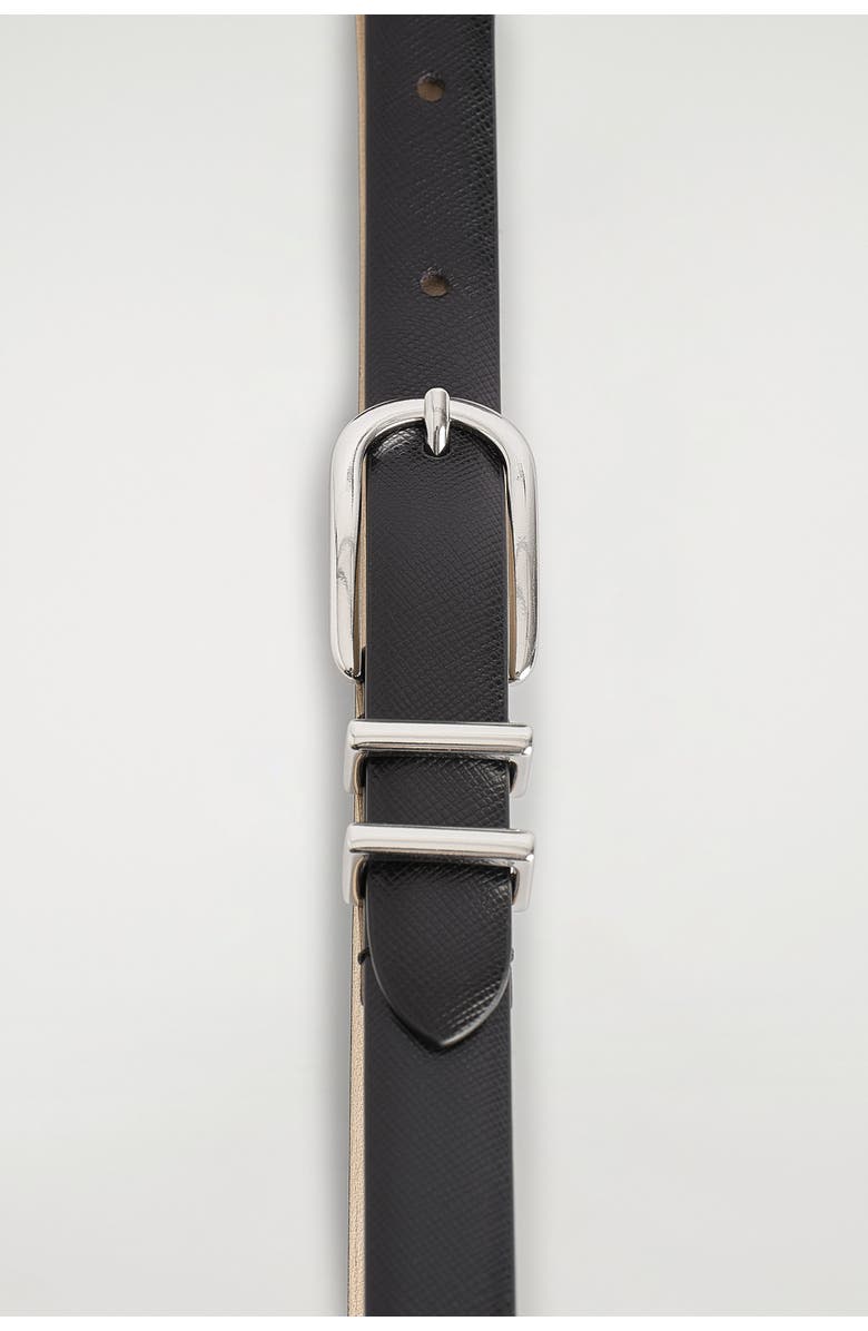 COS Saffiano Leather Belt, Alternate, color, Black