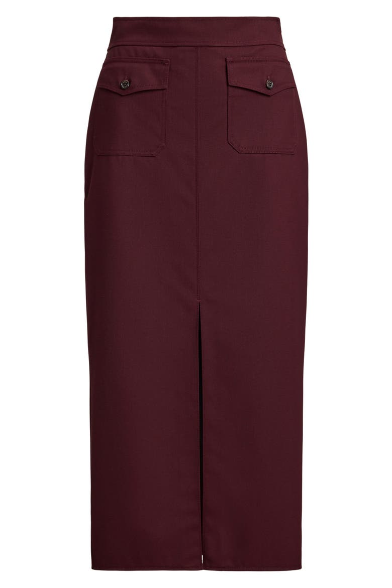 Wool Blend Pencil Skirt, Alternate, color, DARK GARNET