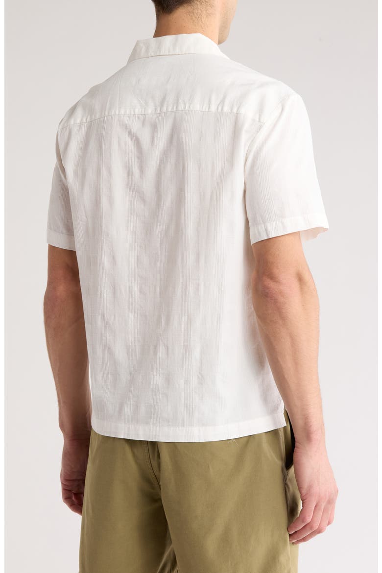 White Textured Camp Shirt, Alternate, color, WHITE
