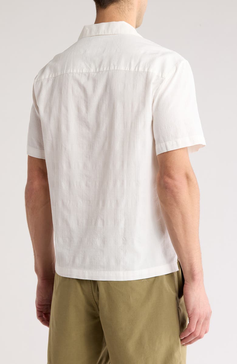 DENIM AND FLOWER White Textured Camp Shirt, Alternate, color,