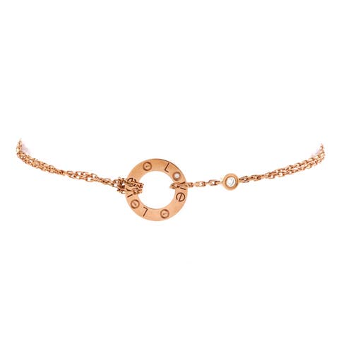 2 Diamonds Love Bracelet 18K Rose Gold with Diamonds