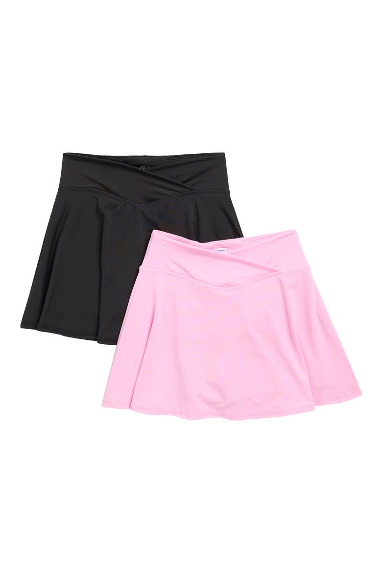 Kids' Crossover Two-Pack Skort Set, Main, color, PINK FROSTING/ BLACK