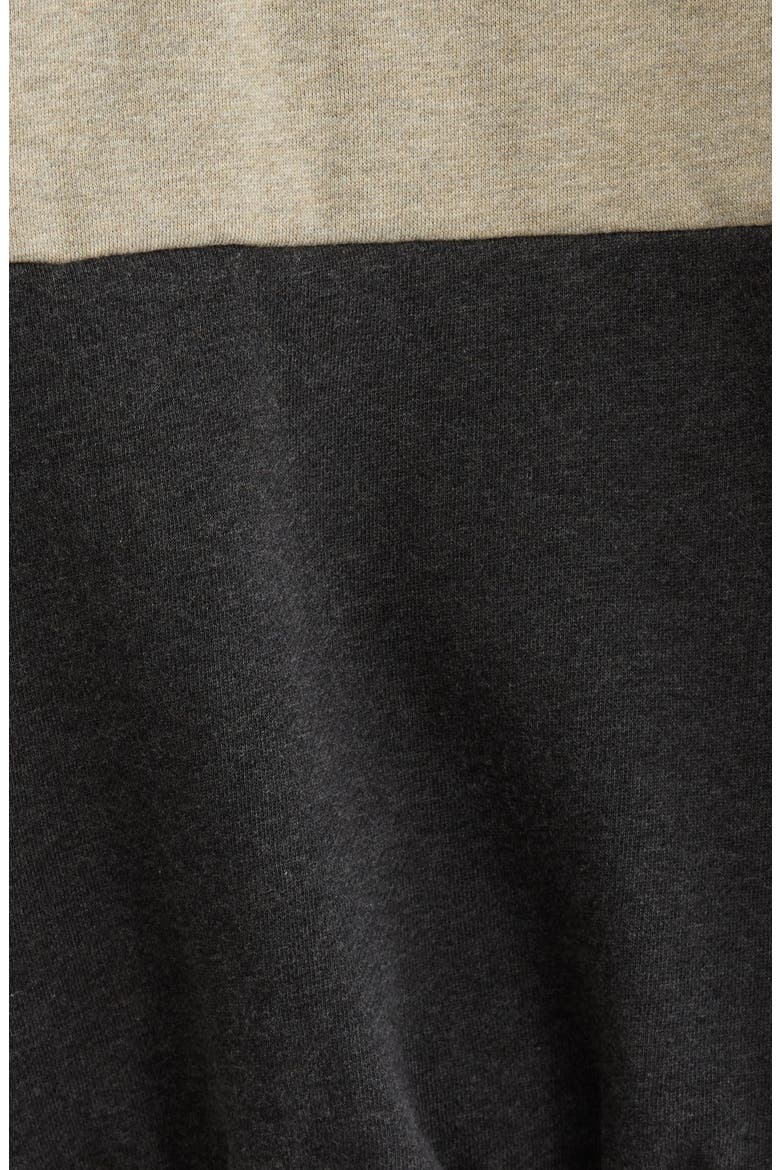 Paneled Relaxed Crop Hoodie, Alternate, color, IRON GREY HEATHER/SEAL HEATHER