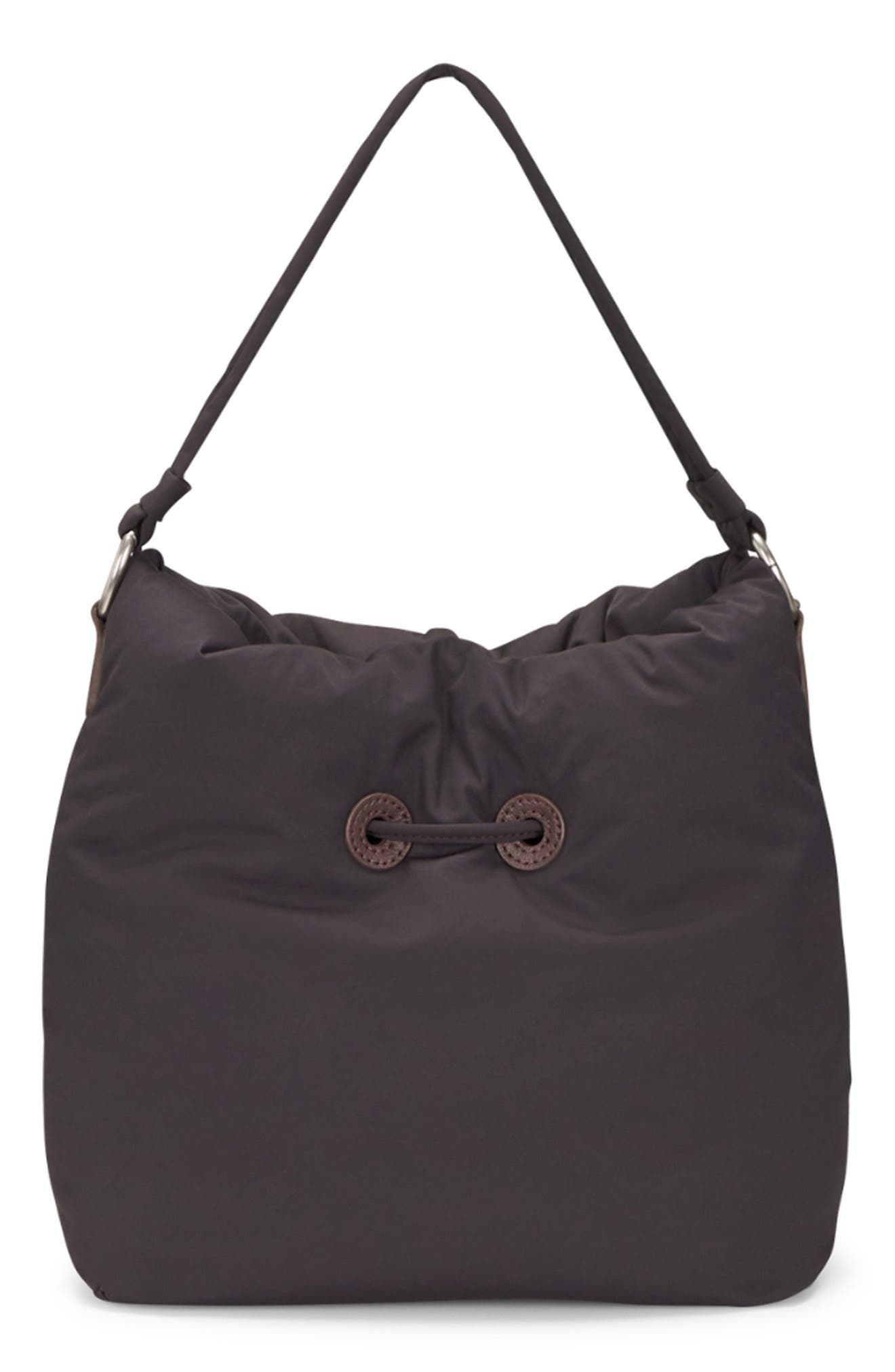 Oryany Small Pillow Nylon Bucket Bag, Alternate, color, Chocolate Brown