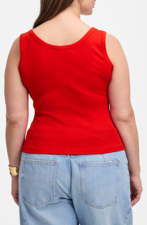 Madewell Scoop Neck Regenerative Cotton Rib Tank In Red