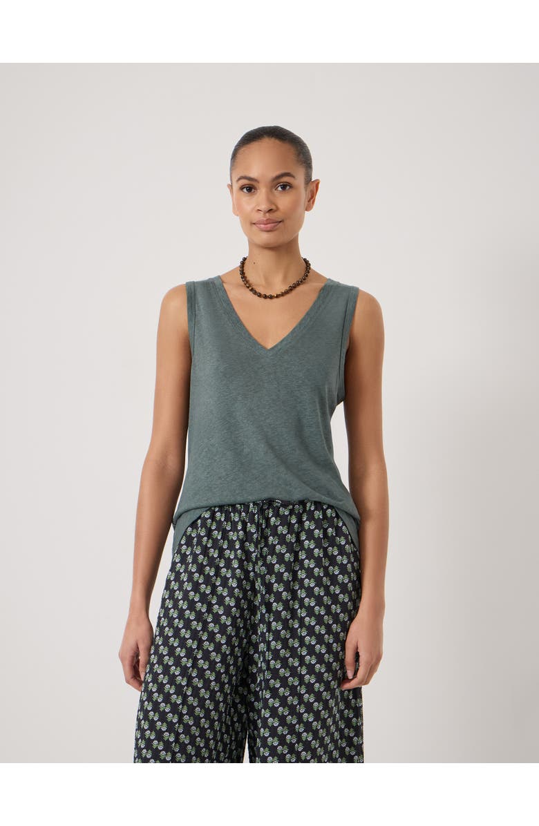 Hush Lio Linen V-Neck Vest, Main, color, Sage Green