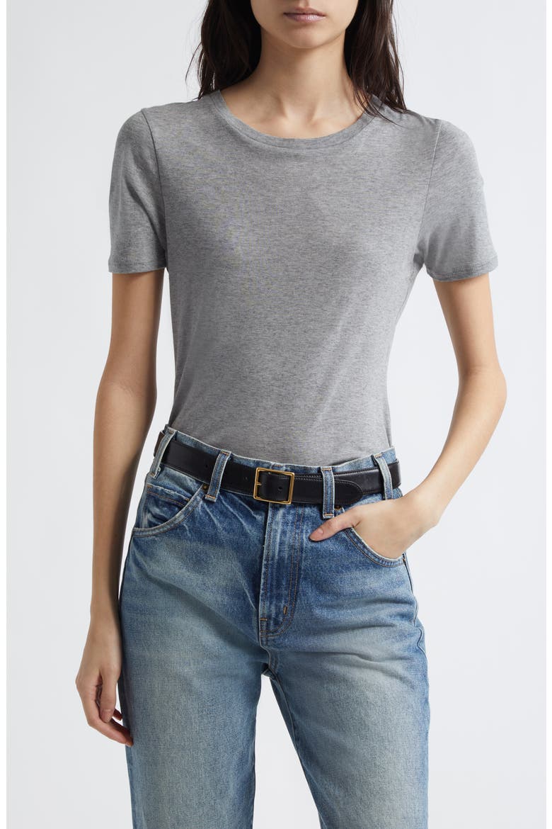 Elin Cotton & Cashmere T-Shirt, Main, color, HEATHER GREY