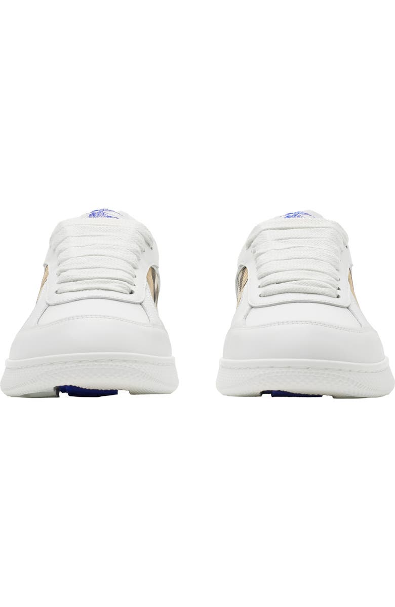 Burberry Leather and Check Terrace Sneakers, Alternate, color, White/Sand