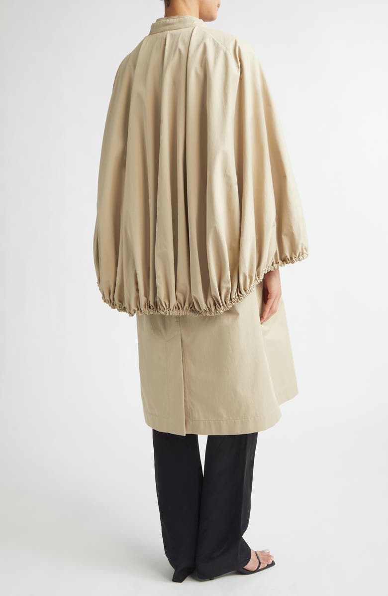 TOTEME Cotton Gabardine Coat with Removable Cape, Alternate, color, Beige