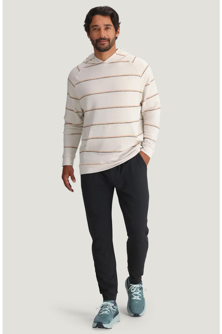 Fleece Hoodie, Alternate, color, DASH DOUBLE STRIPE BIRCH