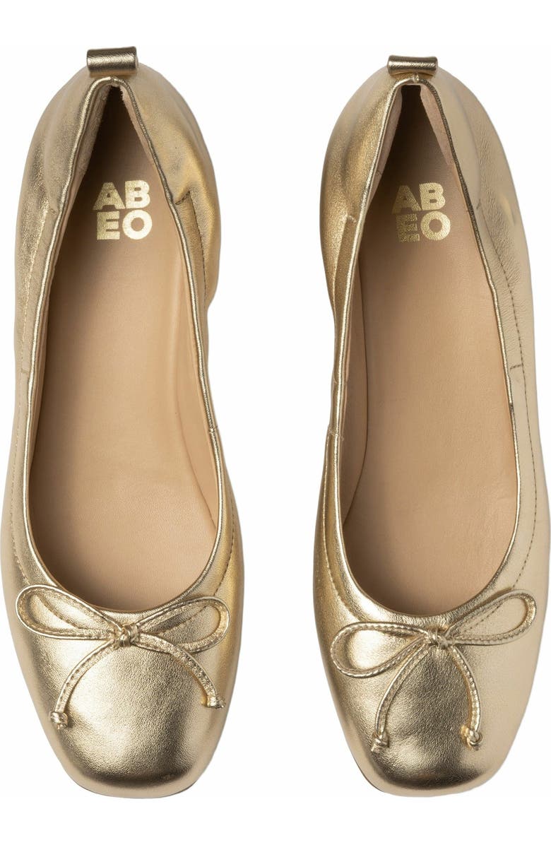ABEO Cadence Bow Ballet Flat, Alternate, color, Light Gold - Regular