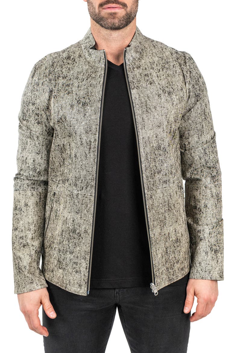 Reversible Leather Jacket, Alternate, color, GREY