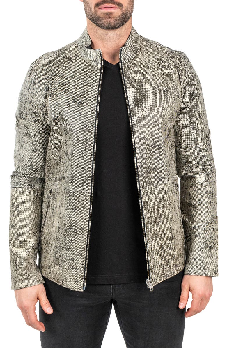Maceoo Reversible Leather Jacket, Alternate, color, Grey