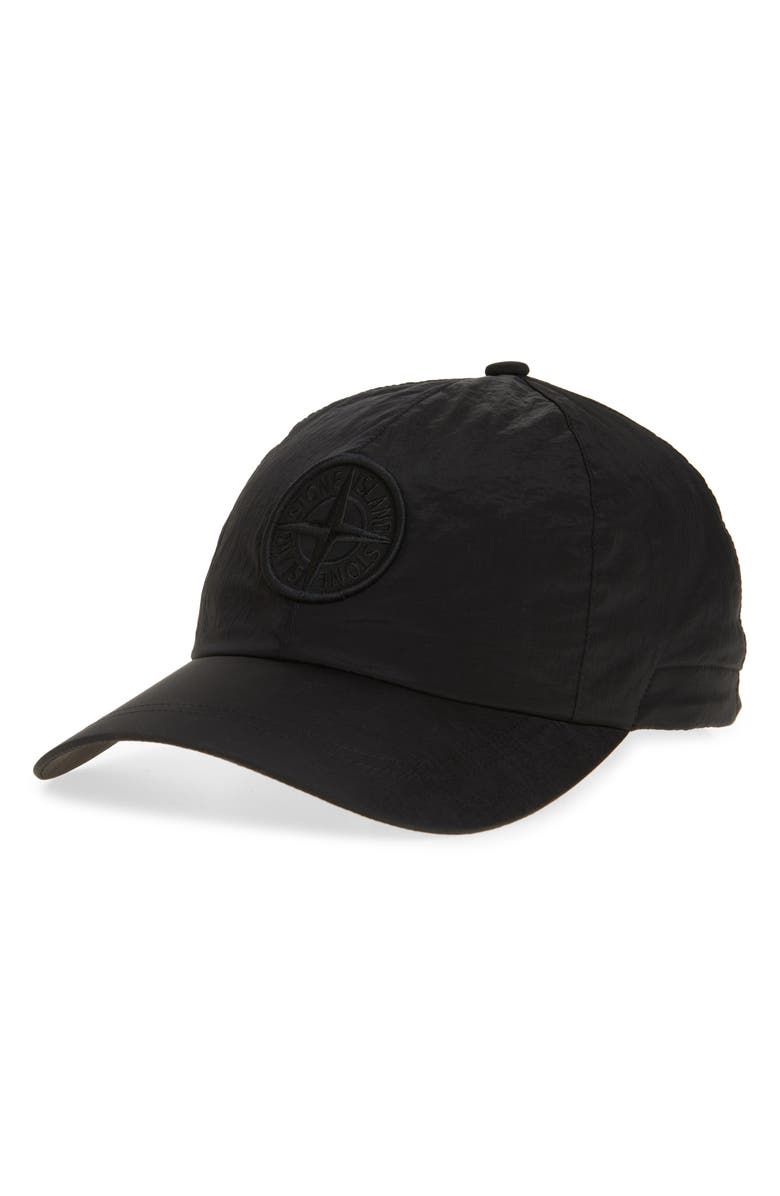 Stone Island Logo Embroidered Baseball Cap, Main, color, Black