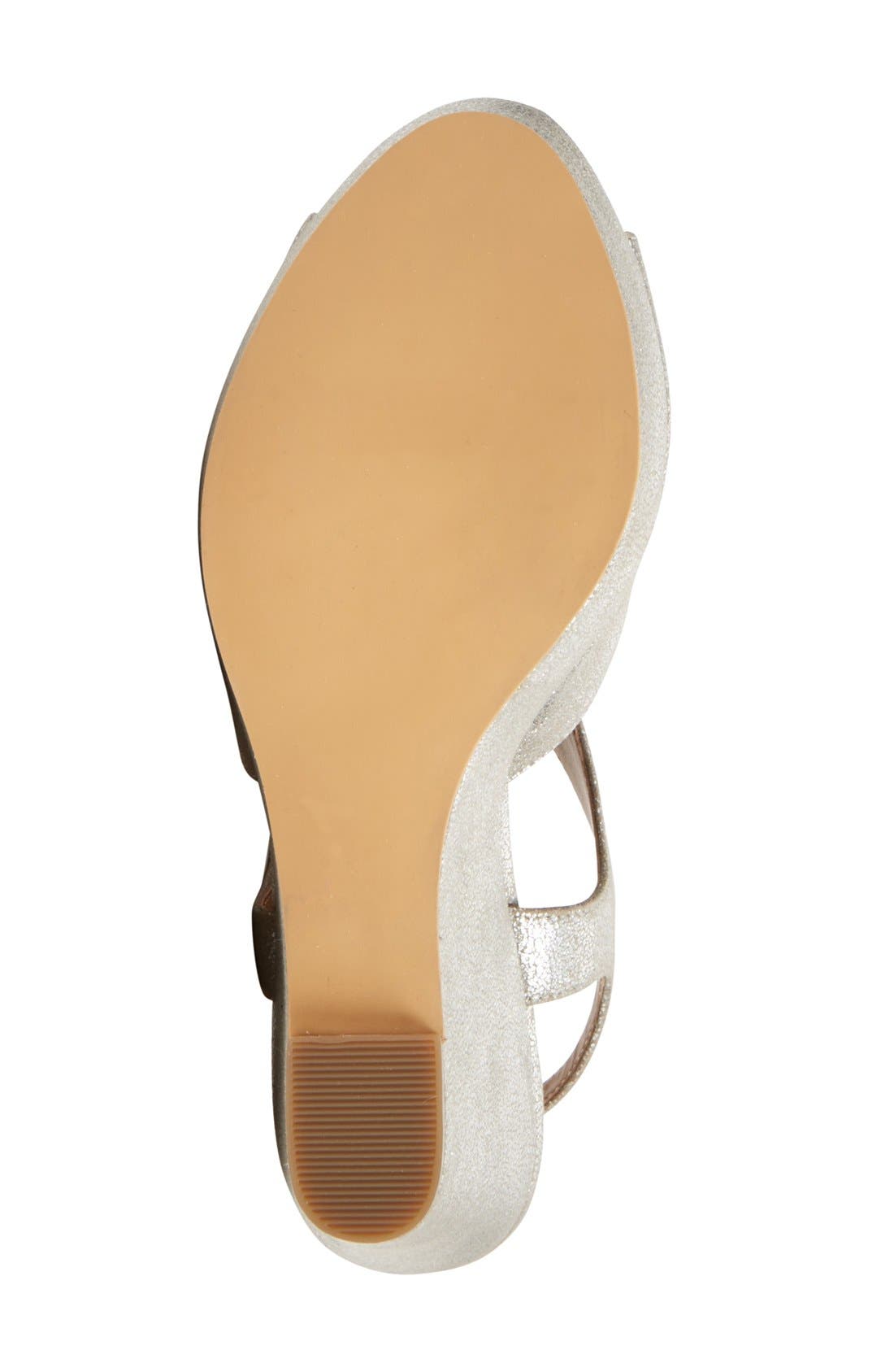 'Springs' Wedge Sandal, Alternate, color, SILVER CRACKLE FAUX LEATHER