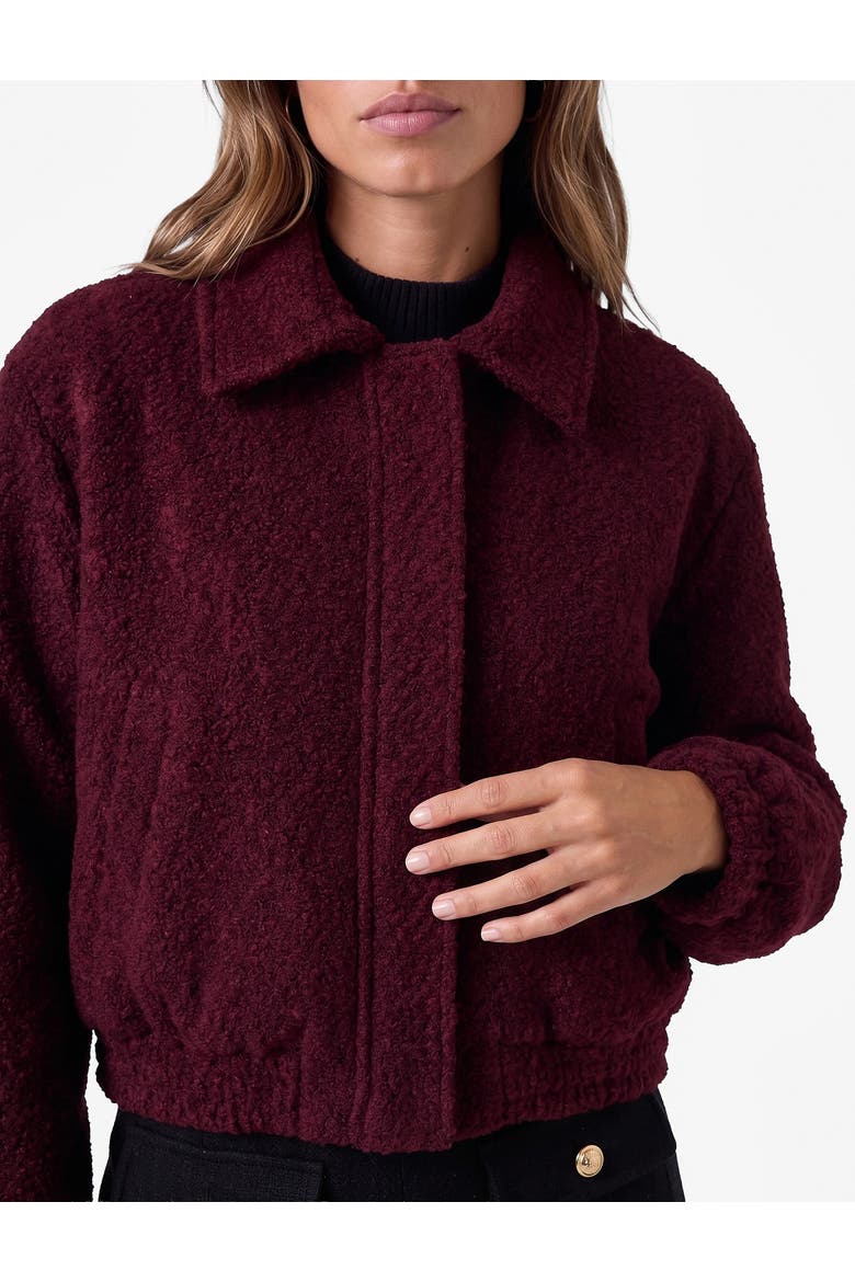 Tweed Bomber Jacket, Alternate, color, BORDEUX