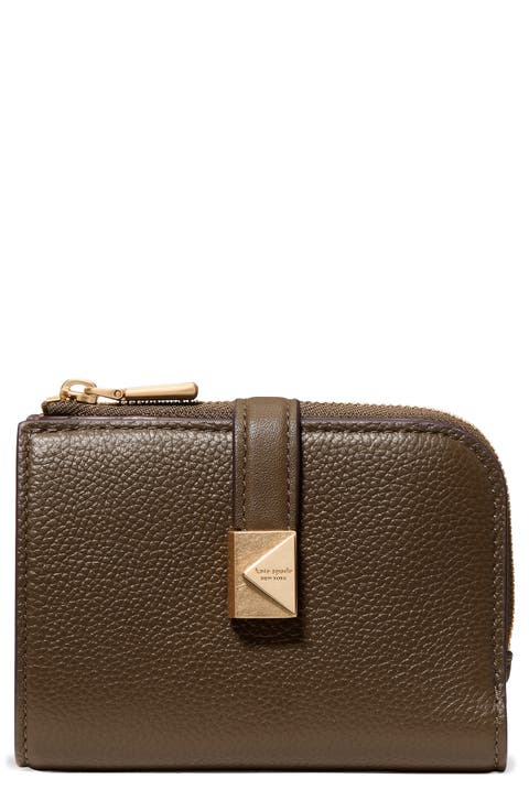 deco pebbled leather bifold wallet