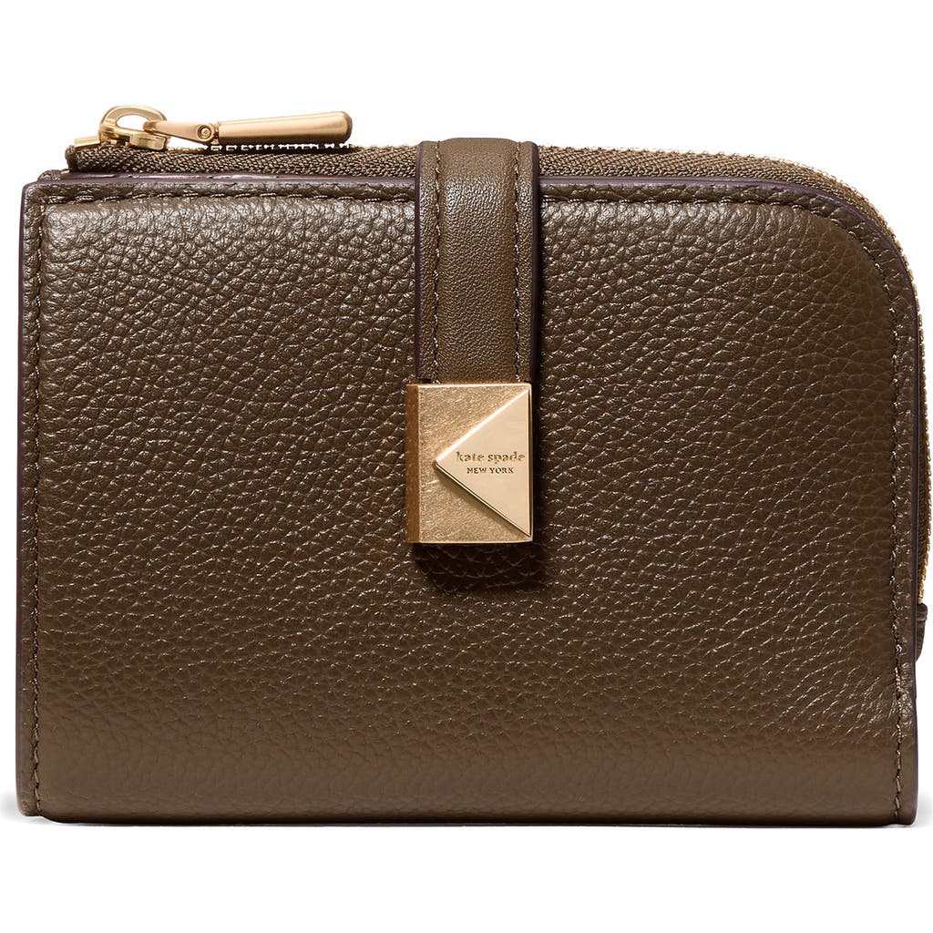 Kate Spade New York Deco Pebbled Leather Bifold Wallet In Brown