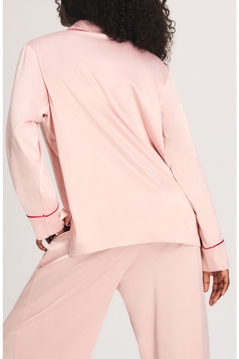 Satin Ever After Pajama Shirt, Alternate, color, RETRO ROSE