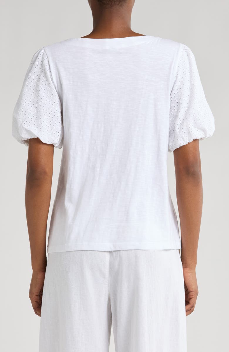 Tommy Bahama Eyelet Puff Sleeve Organic Cotton Top, Alternate, color,