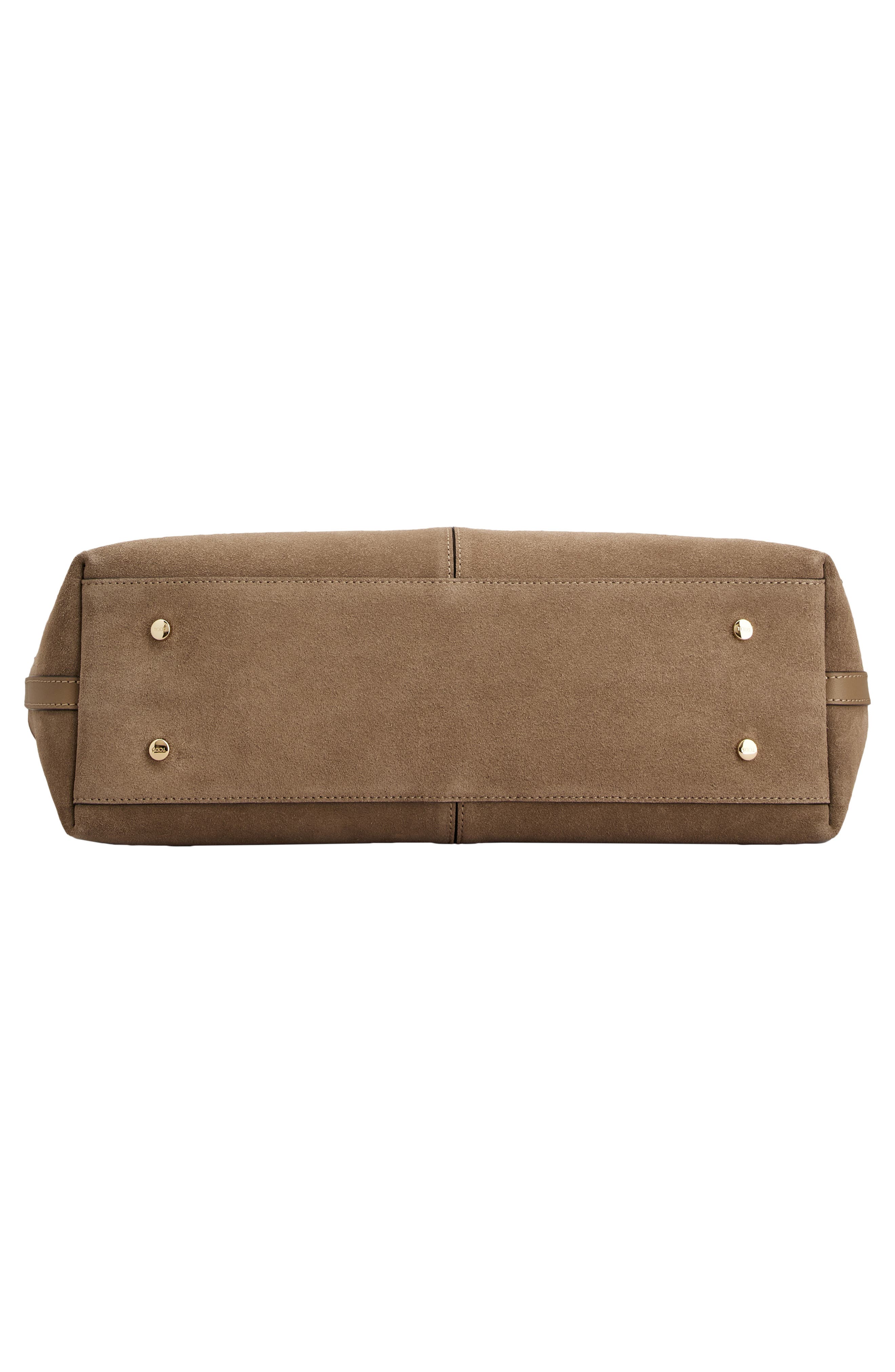 Tod's Medium Suede Shopping Tote, Alternate, color, Creta Chiaro