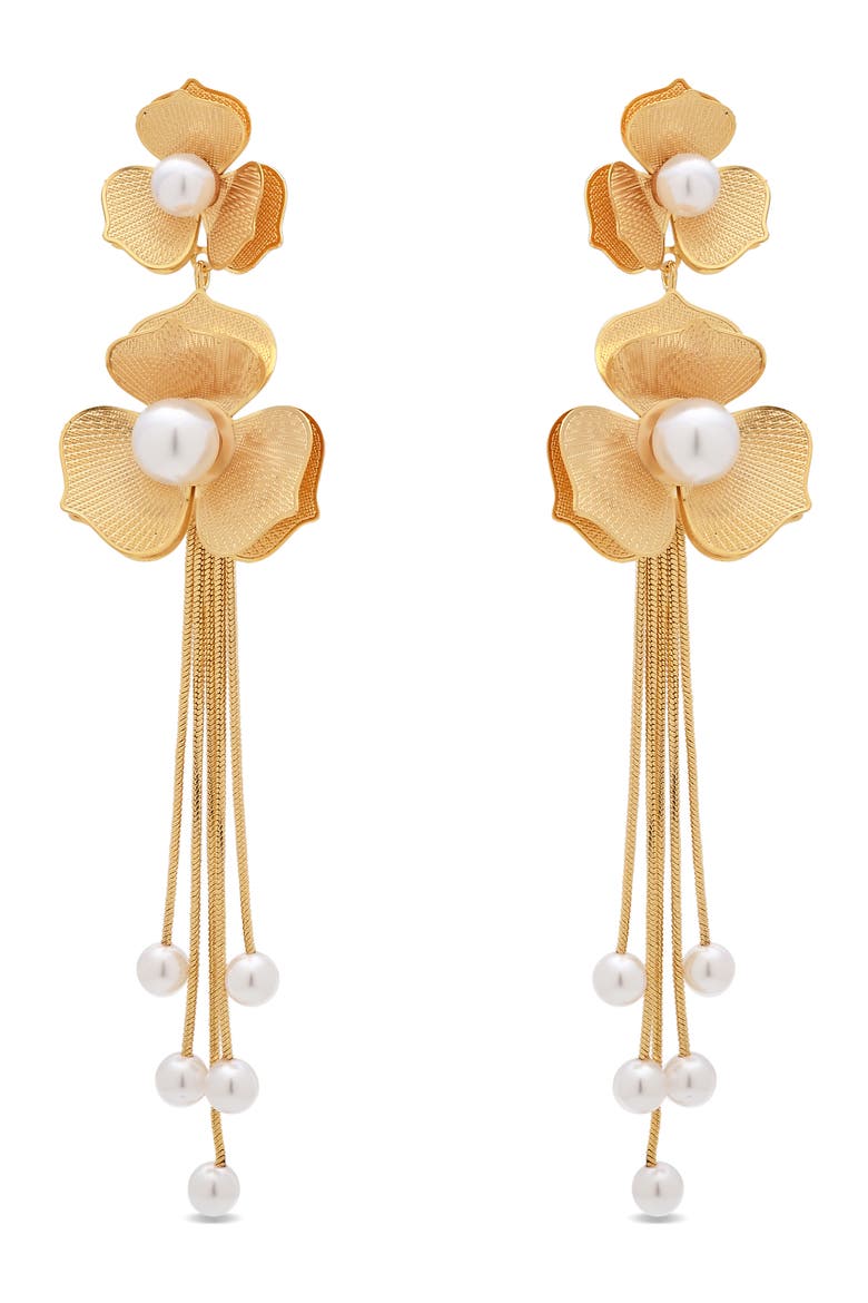 Romina Bloom Statement Earrings, Alternate, color, GOLD
