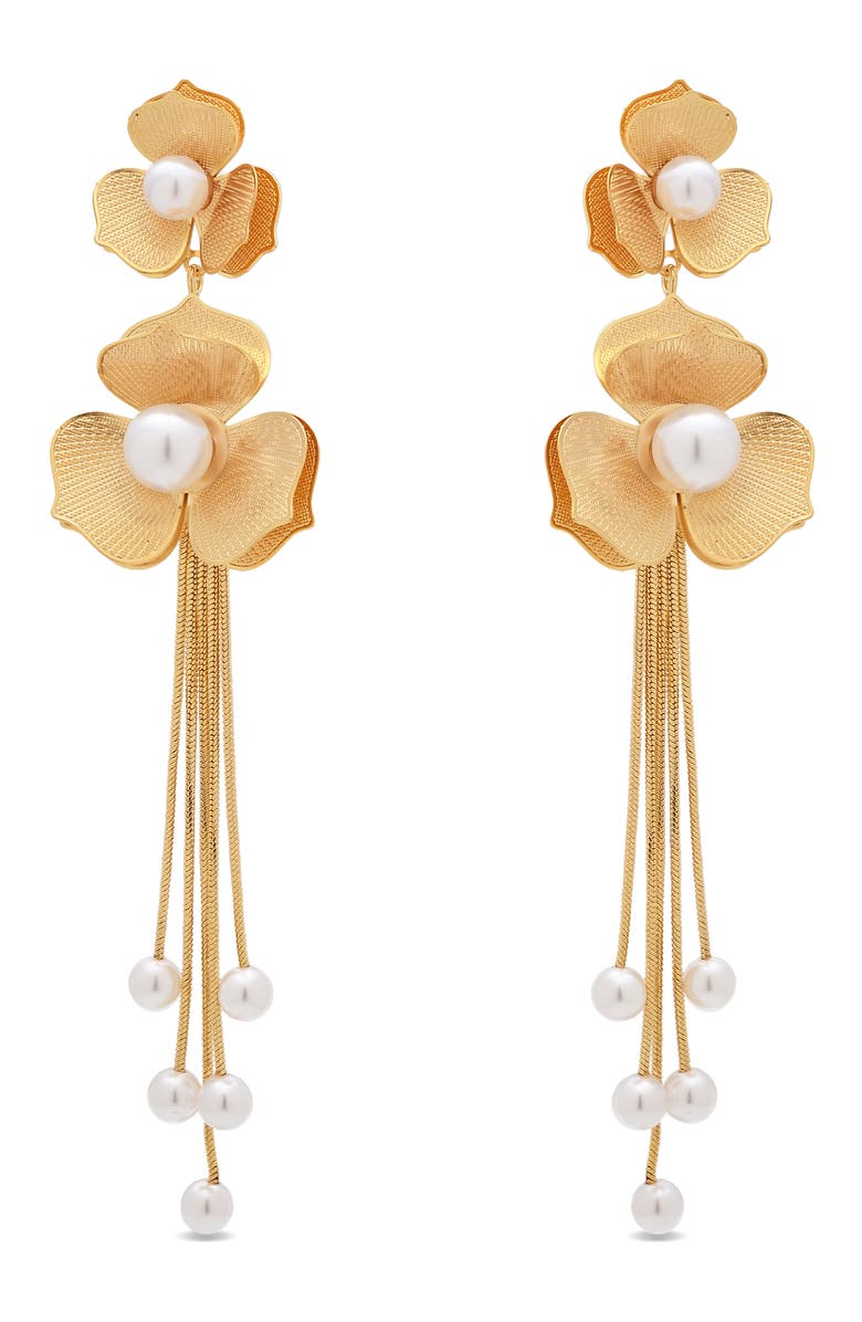 EYE CANDY LOS ANGELES Romina Bloom Statement Earrings, Alternate, color, Gold