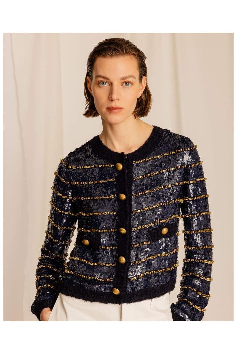Divine Pailettes Jacket, Alternate, color, Blue