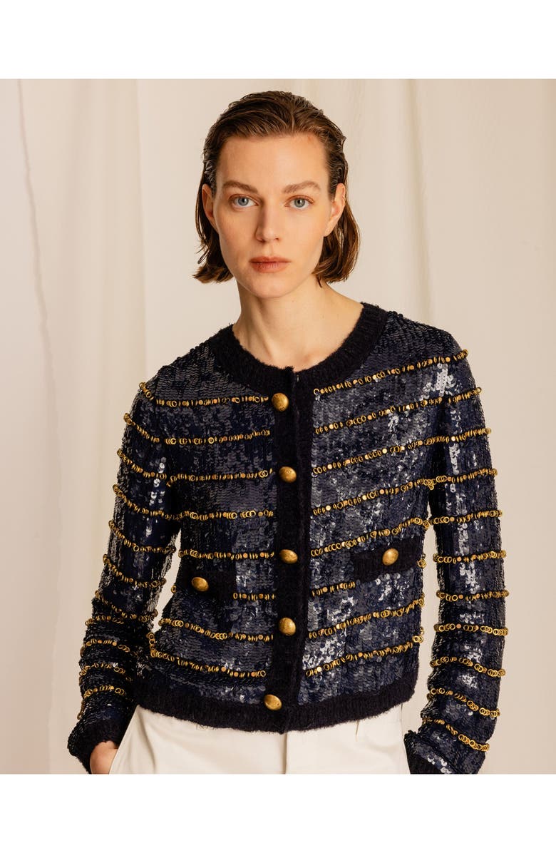 Fortela Divine Pailettes Jacket, Alternate, color, Blue