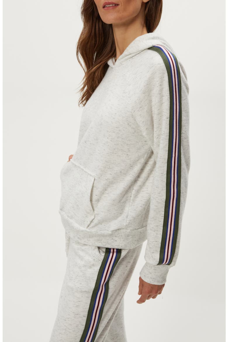 Latoya Stripe Accent Hoodie, Alternate, color, CHALK