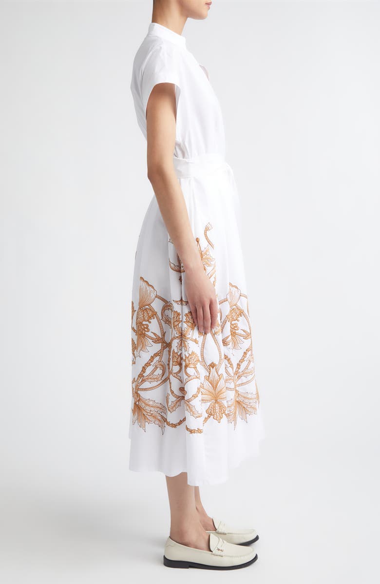 Eleventy Val Embroidered Cotton Shirtdress, Alternate, color, White / Beige