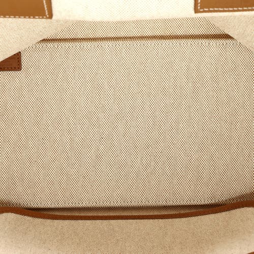 Pre-owned Hermes Hermes Sac Steeple Tote Toile With Leather 28 In Gold